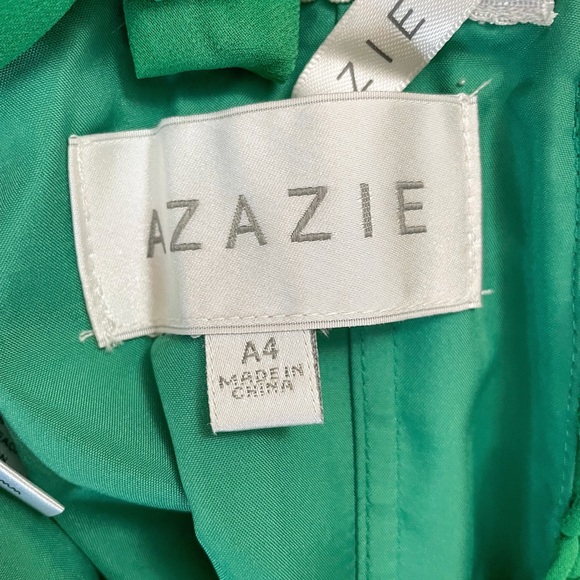 Azazie Bridesmaid Dress, Green, Size 4 - Picture 3 of 3